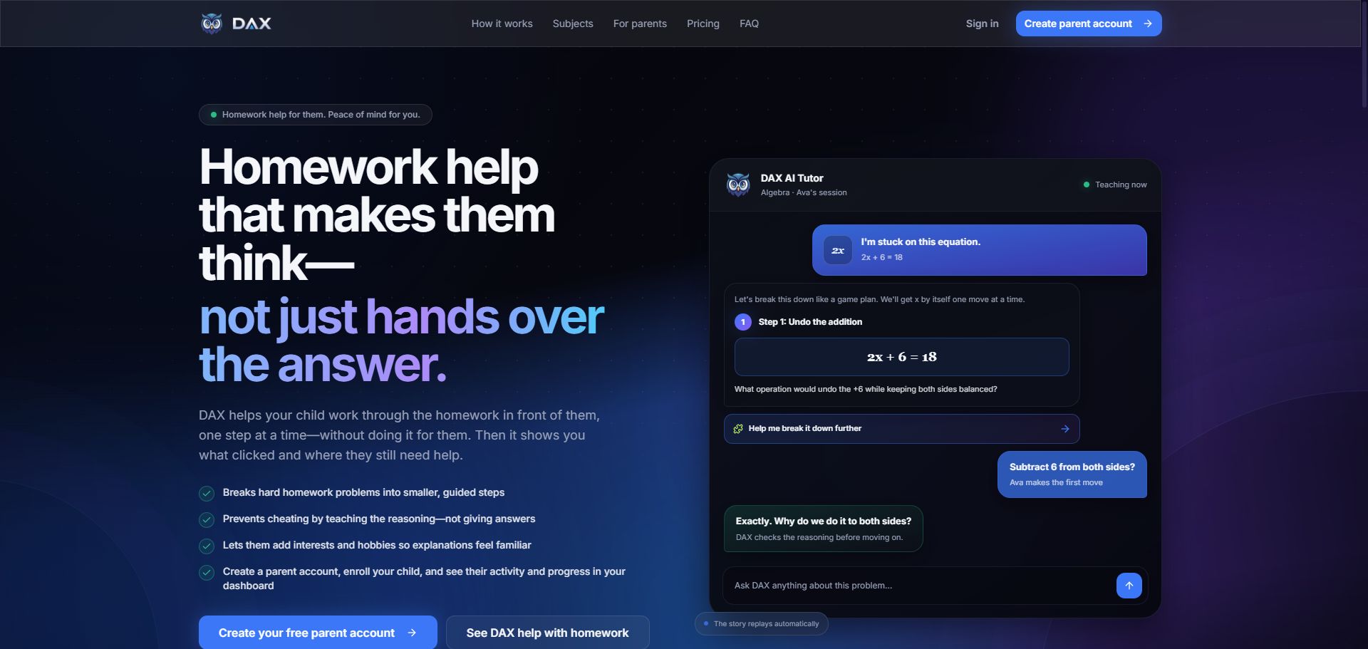 DAX by MathHelper.io website preview